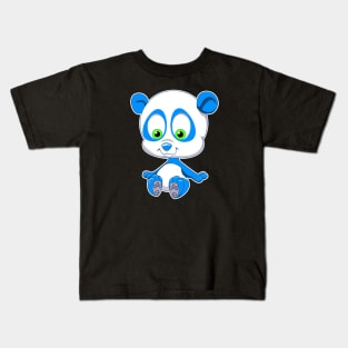 Blue Baby Panda Kids T-Shirt